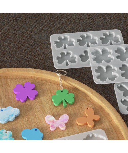 Epoksi Yonca Kalıbı Yonca Anahtarlık Kalıbı Kolye Yonca Kalıbı Silikon 4.1x3.9cm