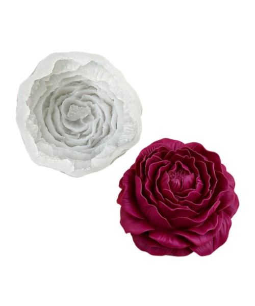 Epoksi Gül Kalıbı Mum Gül Kalıbı Şakayık Kalıbı Taş Tozu Gül Kalıbı Silikon 8.5x3.5cm GT9684