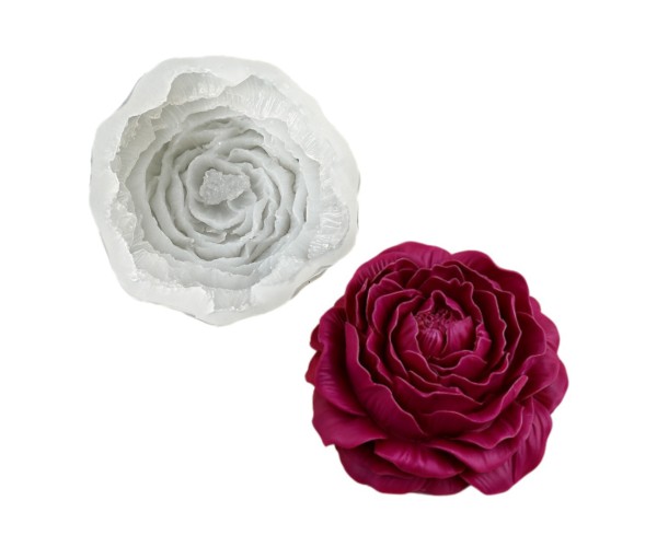 Epoksi Gül Kalıbı Mum Gül Kalıbı Şakayık Kalıbı Taş Tozu Gül Kalıbı Silikon 8.5x3.5cm GT9684