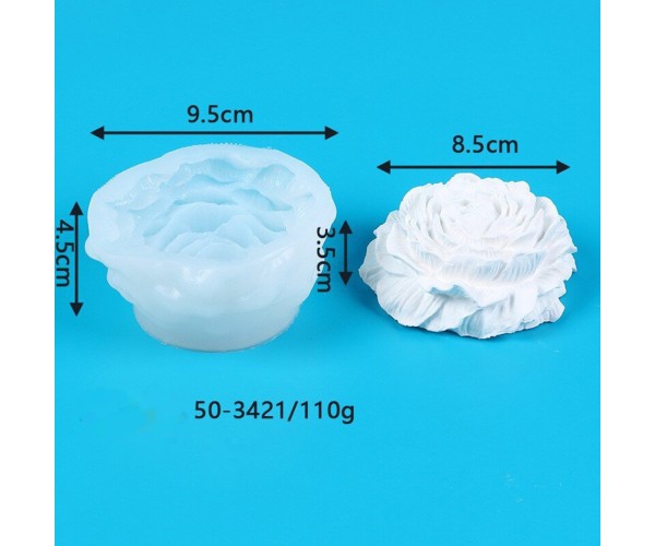 Epoksi Gül Kalıbı Mum Gül Kalıbı Şakayık Kalıbı Taş Tozu Gül Kalıbı Silikon 8.5x3.5cm GT9684