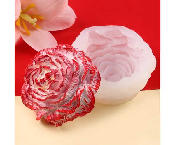 Epoksi Gül Kalıbı Mum Gül Kalıbı Şakayık Kalıbı Taş Tozu Gül Kalıbı Silikon 8.5x3.5cm GT9684