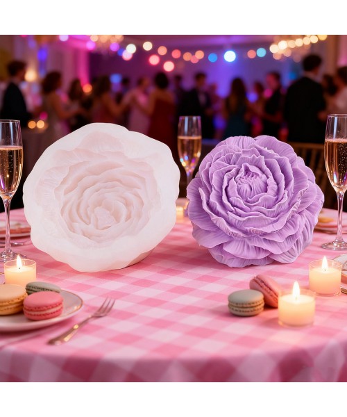 Epoksi Gül Kalıbı Mum Gül Kalıbı Şakayık Kalıbı Taş Tozu Gül Kalıbı Silikon 8.5x3.5cm GT9684