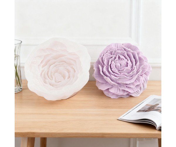 Epoksi Gül Kalıbı Mum Gül Kalıbı Şakayık Kalıbı Taş Tozu Gül Kalıbı Silikon 8.5x3.5cm GT9684