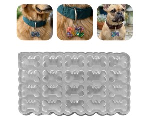 Epoksi Çoklu Tasma Kalıbı Kemik Tasma Kalıbı Köpek Tasma Kalıbı Silikon 4.1x2.5cm