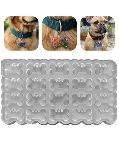 Epoksi Çoklu Tasma Kalıbı Kemik Tasma Kalıbı Köpek Tasma Kalıbı Silikon 4.8x2.8cm