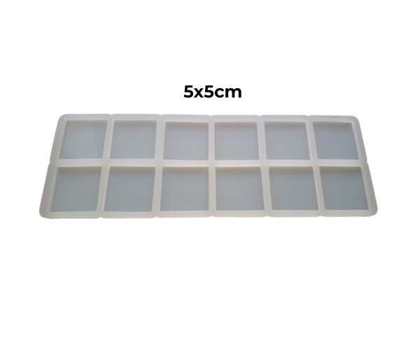 Epoksi Çoklu Kare Magnet Kalıbı Silikon 5x5cm