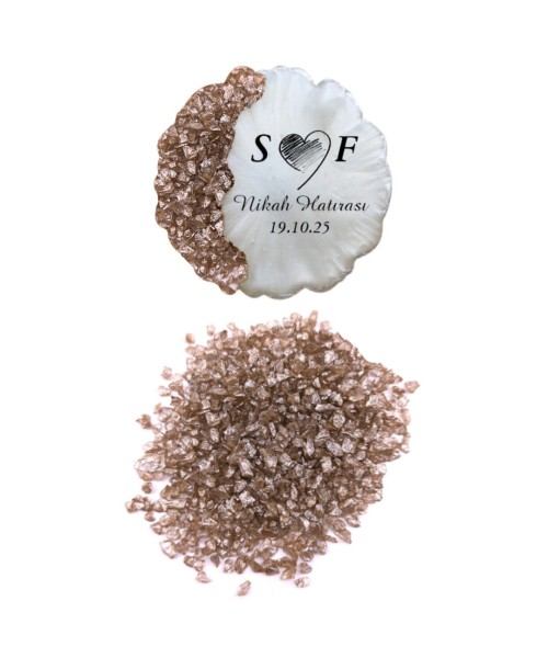 Epoksi Cam Kırığı Sedefli Şampanya - 1KG