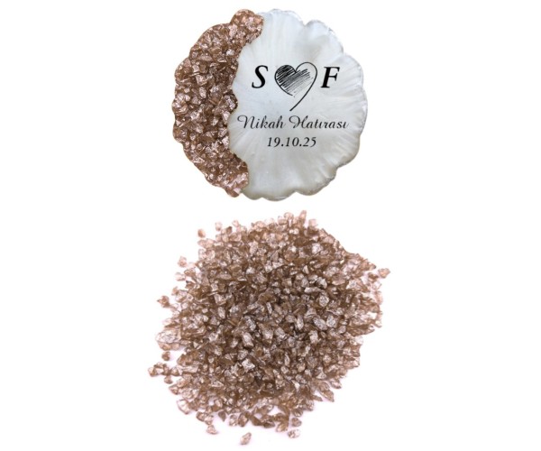 Epoksi Cam Kırığı Sedefli Şampanya - 1KG