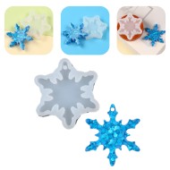 Epoksi Kar Tanesi Kalıbı Anahtarlık Kar Tanesi Kalıbı Silikon 5x5cm