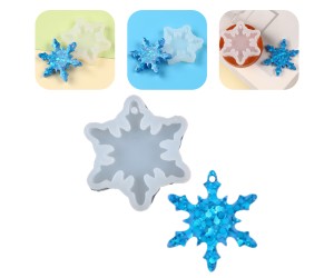 Epoksi Kar Tanesi Kalıbı Anahtarlık Kar Tanesi Kalıbı Silikon 5x5cm