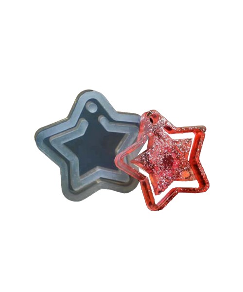 Epoksi Yıldız Kolye Kalıbı Yıldız Küpe Kalıbı Silikon 4x4cm