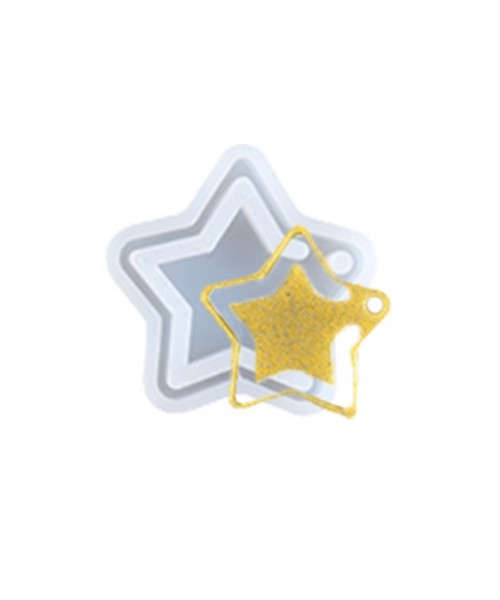 Epoksi Yıldız Kolye Kalıbı Yıldız Küpe Kalıbı Silikon 4x4cm