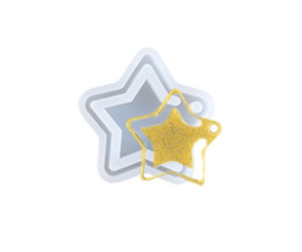 Epoksi Yıldız Kolye Kalıbı Yıldız Küpe Kalıbı Silikon 4x4cm