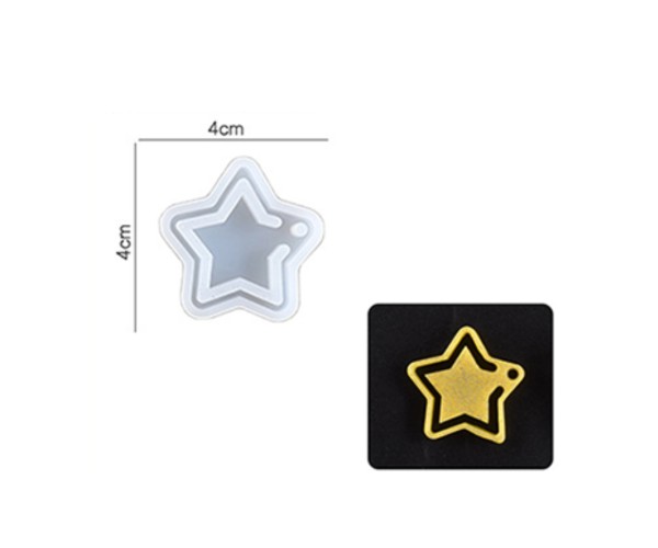Epoksi Yıldız Kolye Kalıbı Yıldız Küpe Kalıbı Silikon 4x4cm