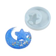 Epoksi Ayyıldız Kolye Kalıbı Ayyıldız Küpe Kalıbı Silikon 4x3.7cm