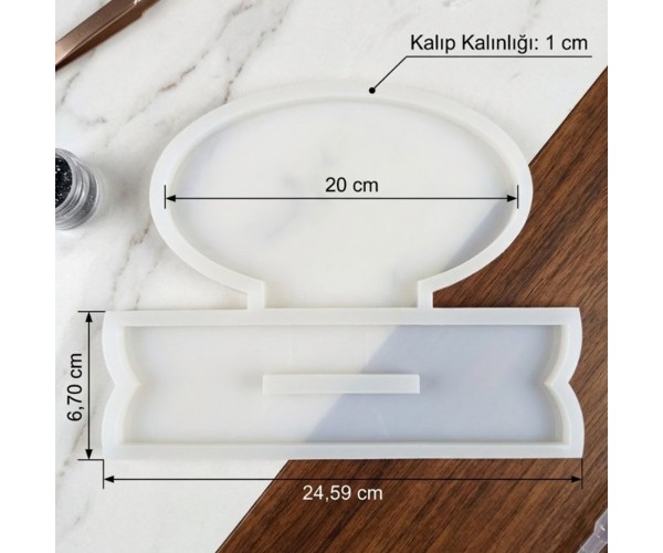 Epoksi İsimlik Kalıbı Oval Masa Süsü Resimlik Kalıbı Silikon