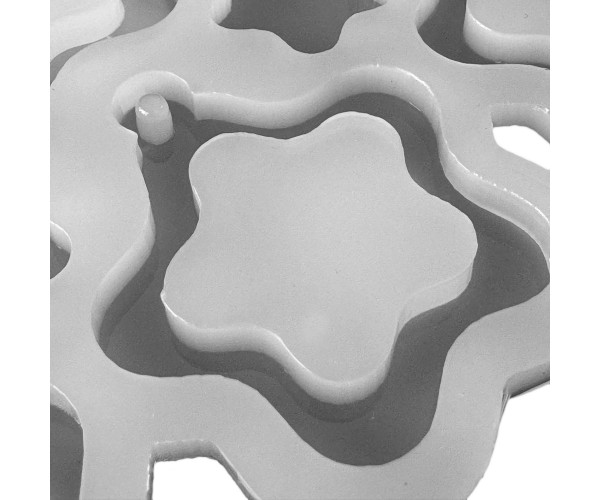Epoksi Çoklu Yıldız Anahtarlık Kalıbı İçi Boş Yıldız Anahtarlık Kalıbı Silikon 4.5cm