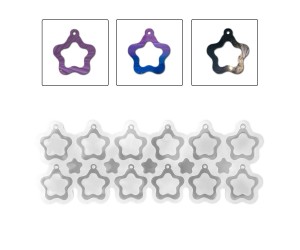 Epoksi Çoklu Yıldız Anahtarlık Kalıbı İçi Boş Yıldız Anahtarlık Kalıbı Silikon 4.5cm