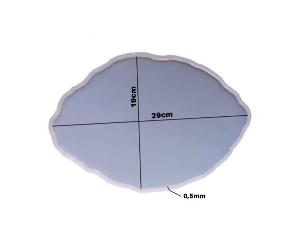 Epoksi Dalgalı Tepsi Kalıbı Nişan Söz Tepsi Kalıbı Silikon 29x19cm