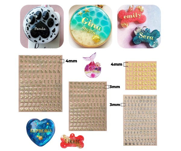 Epoksi Sticker Kabartmalı Epoksi Sticker Seti - 4 Parça