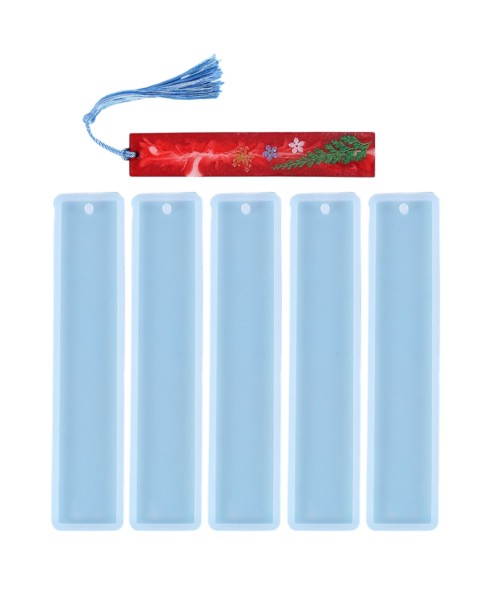 Epoksi Kitap Ayracı Kalıbı Orta Boy Kitap Ayracı Kalıbı Silikon 14.4x3cm 5 Adet