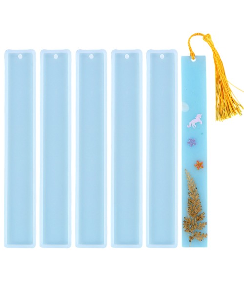 Epoksi Kitap Ayracı Kalıbı Büyük Boy Kitap Ayracı Kalıbı Silikon 19.5x3.1cm 5 Adet