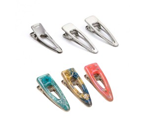 Epoksi Toka Aparatı Klips Oval Ortası Boş Nikel 5.5cm 100 Adet