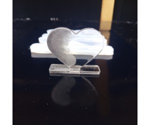Epoksi Çoklu Kalp Magnet Kalıbı Ayaklı Kalp Masa Süsü Kalıbı Silikon 7.5x6cm