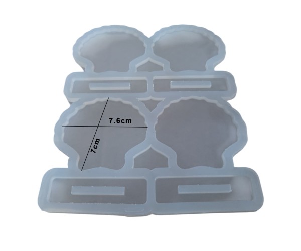Epoksi İstiridye Magnet Kalıbı Ayaklı Deniz Kabuğu Masa Süsü Kalıbı Silikon 7.6x7cm