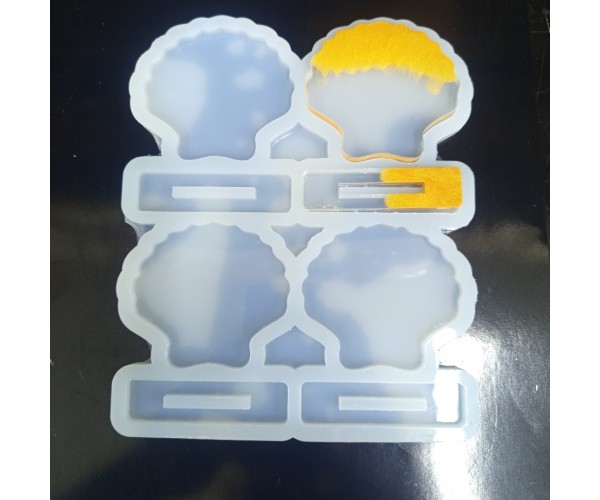 Epoksi İstiridye Magnet Kalıbı Ayaklı Deniz Kabuğu Masa Süsü Kalıbı Silikon 7.6x7cm