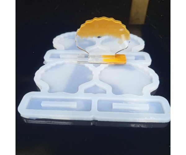 Epoksi İstiridye Magnet Kalıbı Ayaklı Deniz Kabuğu Masa Süsü Kalıbı Silikon 7.6x7cm