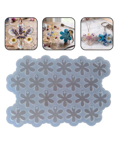Epoksi Papatya Anahtarlık Kalıbı Papatya Kolye Kalıbı Silikon 3.5x3cm