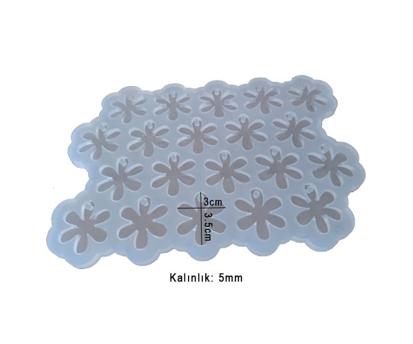 Epoksi Papatya Anahtarlık Kalıbı Papatya Kolye Kalıbı Silikon 3.5x3cm Epoksi Papatya Anahtarlık Kalıbı Papatya Kolye Kalıbı Silikon 3.5x3cm