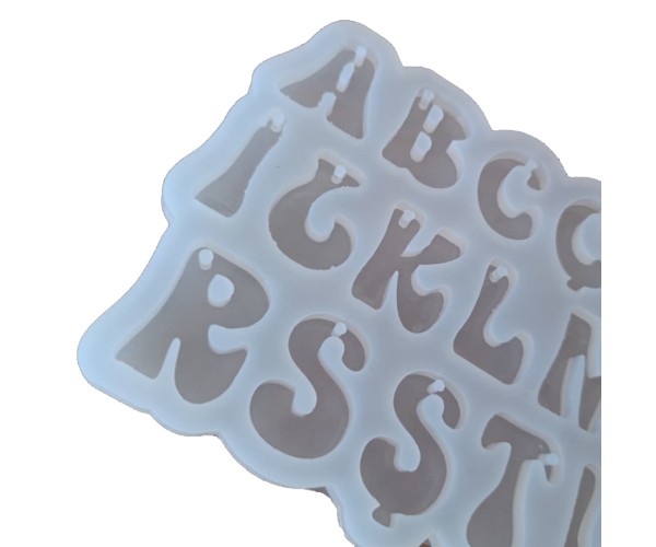 Epoksi Harf Kalıbı Delikli Anahtarlık Harf Kalıbı Alfabe Kalıbı Silikon 4.5cm
