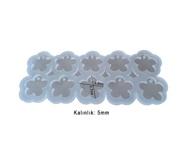 Epoksi Çiçek Kalıbı Kolye Anahtarlık Çiçek Kalıbı Silikon 3.7x3.5cm Epoksi Çiçek Kalıbı Kolye Anahtarlık Çiçek Kalıbı Silikon 3.7x3.5cm