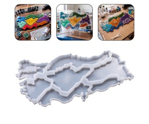 Epoksi Türkiye Haritası Kalıbı 7 Bölge Yapboz Kalıbı Silikon 29x14cm