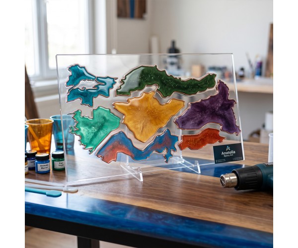 Epoksi Türkiye Haritası Kalıbı 7 Bölge Yapboz Kalıbı Silikon 29x14cm