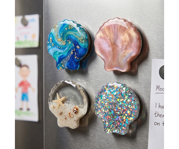 Epoksi Çoklu İstiridye Deniz Kabuğu Magnet Kalıbı Silikon 8.5x7.8cm