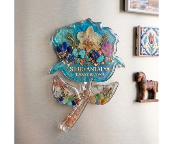 Epoksi Çoklu Gül Magnet Kalıbı Silikon Taş Tozu Kalıbı 10x7.5cm