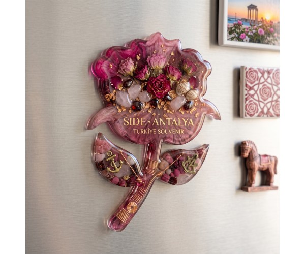 Epoksi Çoklu Gül Magnet Kalıbı Silikon Taş Tozu Kalıbı 10x7.5cm