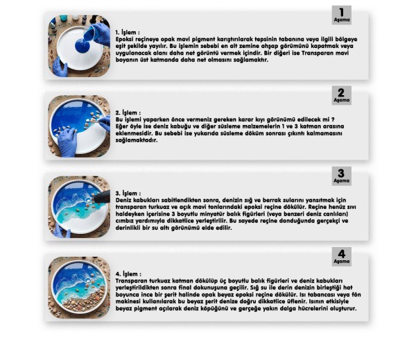 Epoksi Dalga Efekti Yapımı Boya Seti - 4 Parça