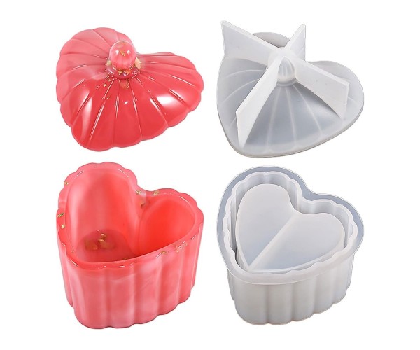 Epoksi Kalp Takı Kutusu Kalp Mücevher Takı Kutusu Kalıbı Silikon 8.7x7.7x6cm Epoksi Kalp Takı Kutusu Kalp Mücevher Takı Kutusu Kalıbı Silikon 8.7x7.7x6cm
