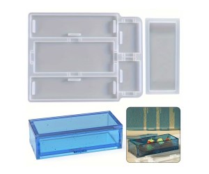 Epoksi Kutu Kalıbı Saklama Kutusu Kalıbı Kalemlik Taş Tozu Kalıbı Silikon 14.2x6.5cm