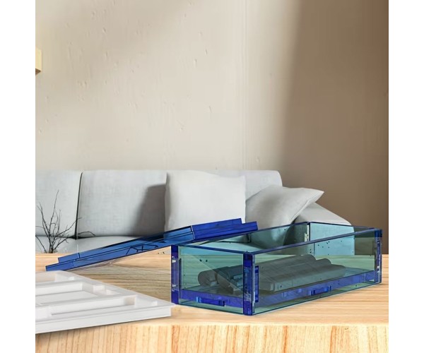 Epoksi Kutu Kalıbı Saklama Kutusu Kalıbı Kalemlik Taş Tozu Kalıbı Silikon 14.2x6.5cm