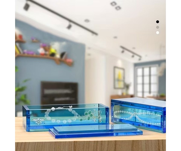 Epoksi Kutu Kalıbı Saklama Kutusu Kalıbı Kalemlik Taş Tozu Kalıbı Silikon 14.2x6.5cm