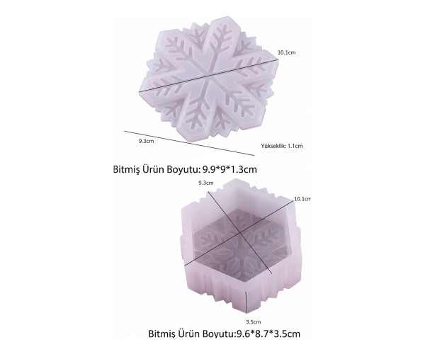 Epoksi Kar Tanesi Kalıbı Takı Kutusu Mücevher Kutusu Taş Tozu Kalıbı Silikon 9.6x8.7x3.5cm Epoksi Kar Tanesi Kalıbı Takı Kutusu Mücevher Kutusu Taş Tozu Kalıbı Silikon 9.6x8.7x3.5cm