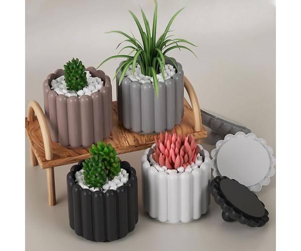 Epoksi Saksı Kalıbı Takı Kutusu Kalıbı Mücevher Kutusu Taş Tozu Kalıbı Silikon 10.4x9.1cm
