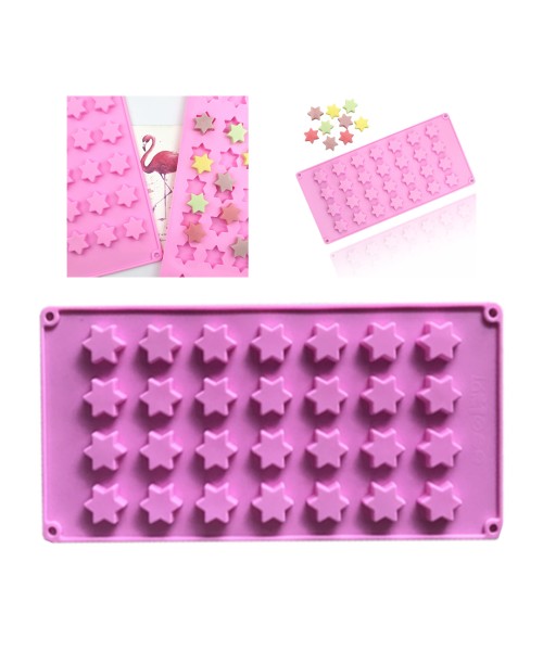 Çoklu Yıldız Çikolata Kalıbı Şeker Hamuru Yıldız Kalıbı Jelibon Yıldız Kalıbı Silikon 3.3x2.7cm