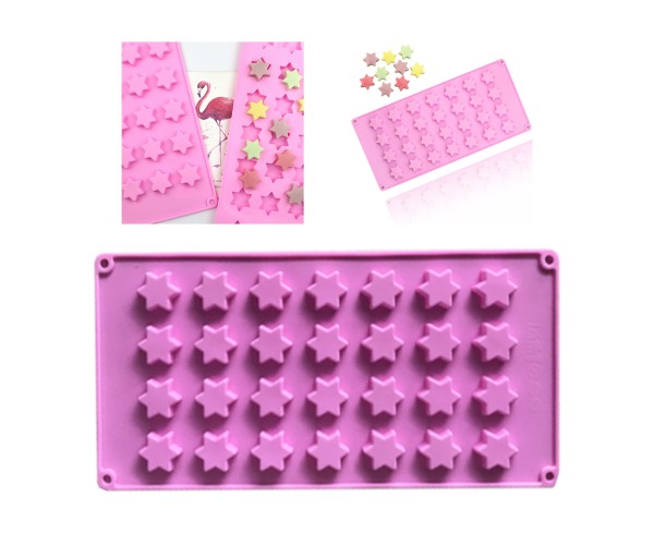 Çoklu Yıldız Çikolata Kalıbı Şeker Hamuru Yıldız Kalıbı Jelibon Yıldız Kalıbı Silikon 3.3x2.7cm
