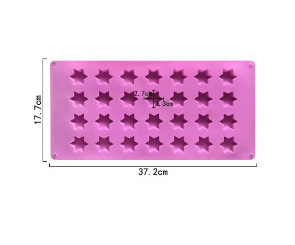 Çoklu Yıldız Çikolata Kalıbı Şeker Hamuru Yıldız Kalıbı Jelibon Yıldız Kalıbı Silikon 3.3x2.7cm